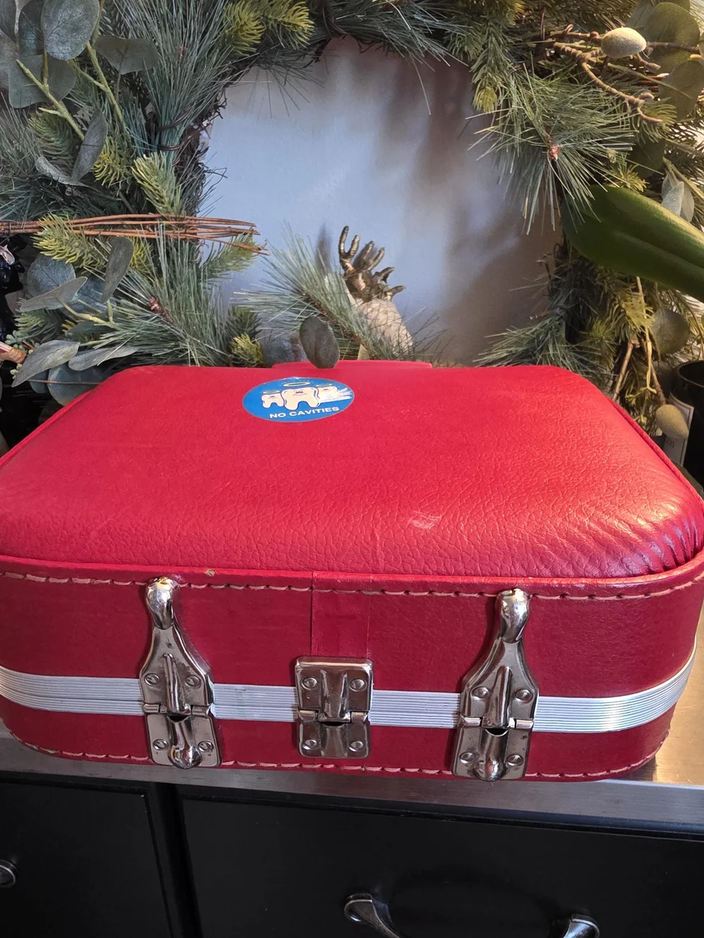 1970s Vintage Red Children's Travel Case - I'm Going to Grandma's